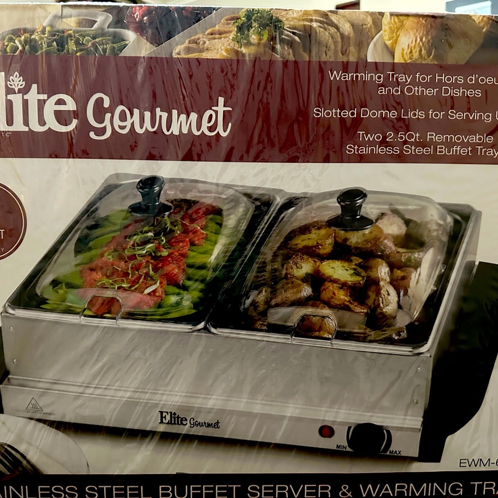 elite gourmet dual buffet food warmer.